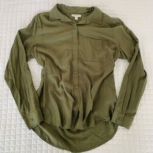 beachlunchlounge Army Green Button Down Shirt